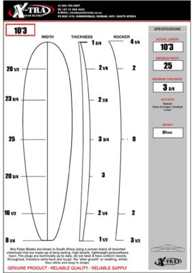 10'3 Longboard Blank