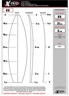 6'9 Shortboard Blank