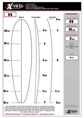 Xtra Foam Longboard Blank 9'8