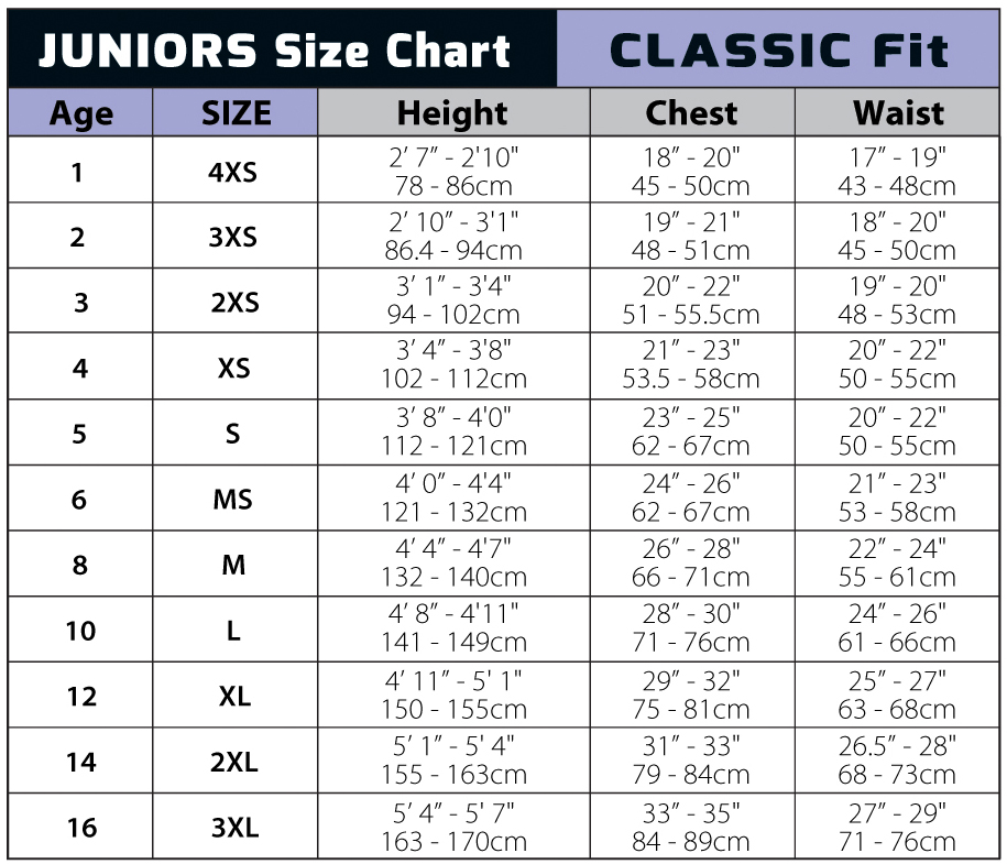 Surf Size Chart