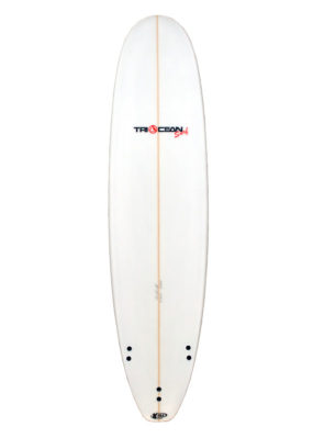 Triocean Surf 7'6" Minimal Surfboard (Yellow Dash) Back