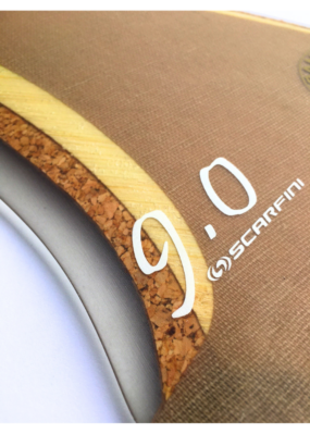 Scarfini Longboard surfboard fin 9" Eco Hemp & Cork Detail
