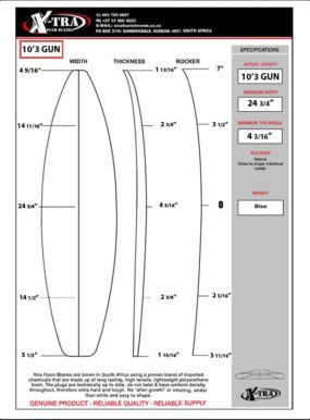 Xtra-Foam-Surfboard-Blank-10'3-Gun