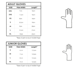 C Skins gloves size chart