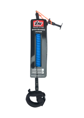 Island Style 6.5mm Coiled Bodyboard Wrist Leash Blue