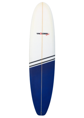 Triocean Minimal Surfboard 7'6 Blue Black Stripes