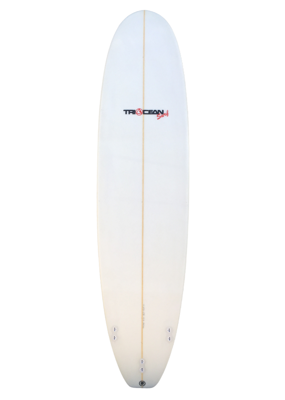 Triocean Minimal Surfboard 7'6 Dark Blue Stripes bottom