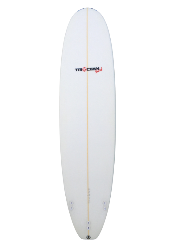 Triocean Minimal Surfboard 7'6 Purple Deck bottom