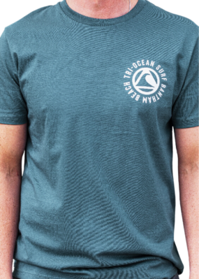 Triocean Surf Organic Cotton T-Shirt - Blue - Image 2