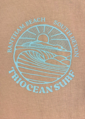 Triocean Surf Organic Cotton T-Shirt - Peach - Image 3