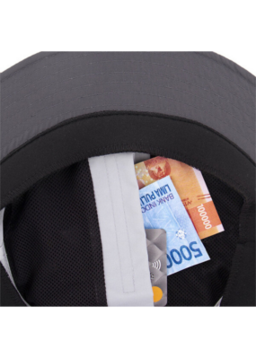 O&E Stiff Peak Indo Hat Valuables Pocket Charcoal