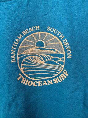 Triocean Surf Kids Organic T Shirt (Blue/Pink) - Image 3