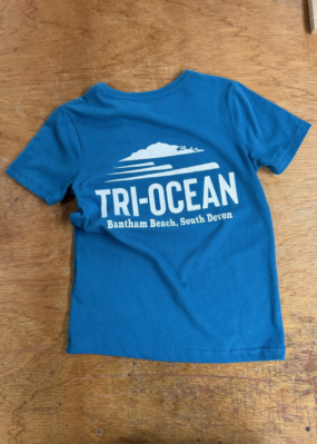 Triocean Surf Kids T Shirt (Blue) - Image 2