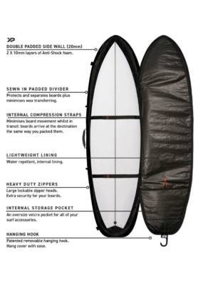 Ocean & Earth Double Wheel Hypa 2 Longboard Travel Coffin Cover Inside Specifications