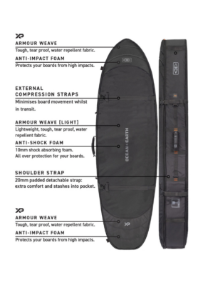 Ocean & Earth Double Wheel Hypa 2 Longboard Travel Coffin Cover Front Specifications