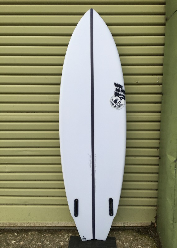 Luke Young 5'10" fish secondhand surfboard bottom