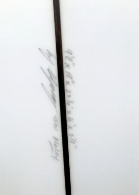 Secondhand surfboard Luke Young 9'8" longboard single fin dimensions