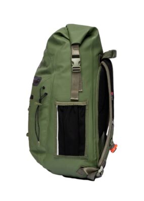 Red Originals Adventure Waterproof Backpack Olive Green side view