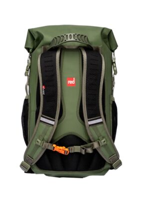 Red Originals Adventure Waterproof Backpack Olive Green showing straps