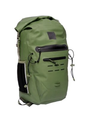 Red Originals Adventure Waterproof Backpack Olive Green side view
