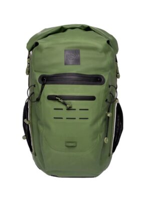 Red Originals Adventure Waterproof Backpack Olive Green from the front
