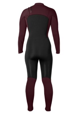 Xcel Womens 5-4mm Comp 2024 winter wetsuit in Black/Wine back view