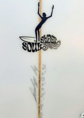 Luke Young Soul Slider midlength surfboard 7'0" dimensions and logo